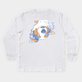 Blue Merle Aussie Kids Long Sleeve T-Shirt